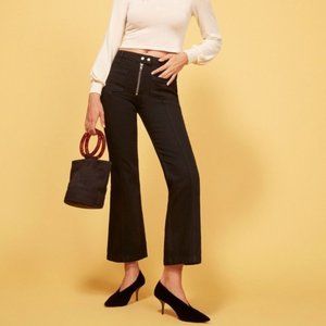 Reformation Elle Jeans - Black with Zipper Front